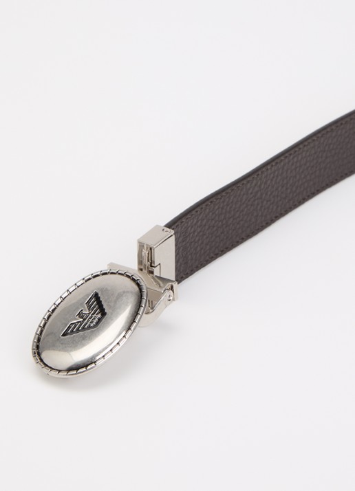 Armani Riem van leer - detail 2 donkerbruin