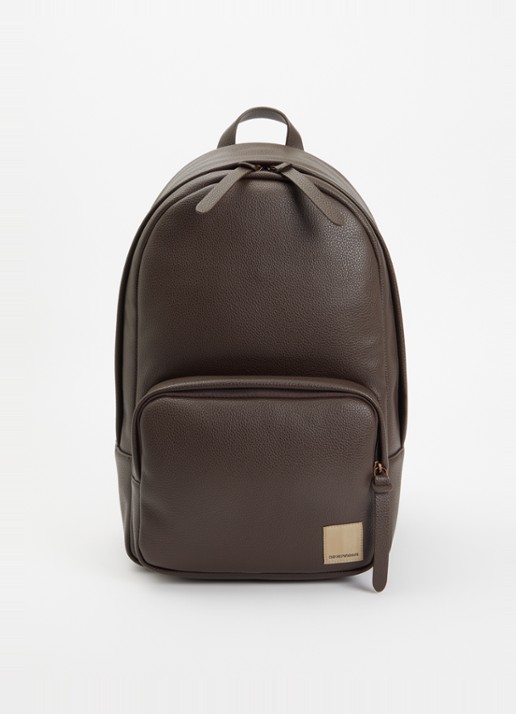 Armani Rugzak met 15 inch laptopvak - voorkant 3 donkerbruin