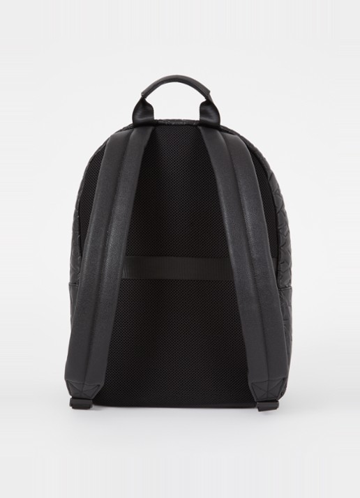 Armani Rugzak met logoprint en 13 inch laptopvak  - achterkant zwart