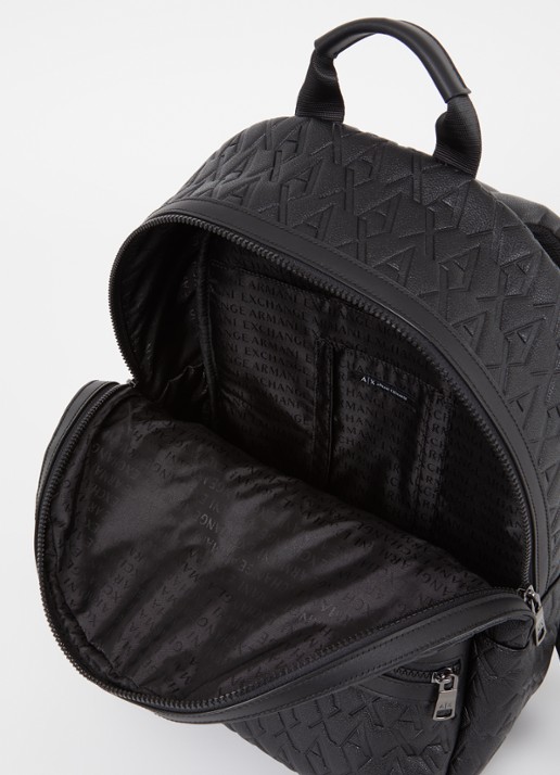 Armani Rugzak met logoprint en 13 inch laptopvak  - detail 3 zwart