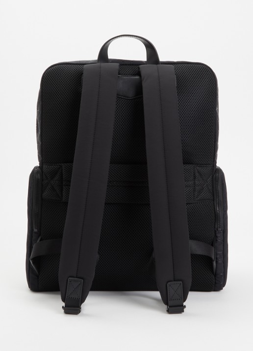 Armani Rugzak met logoprint en 15 inch laptopvak - achterkant 3 zwart