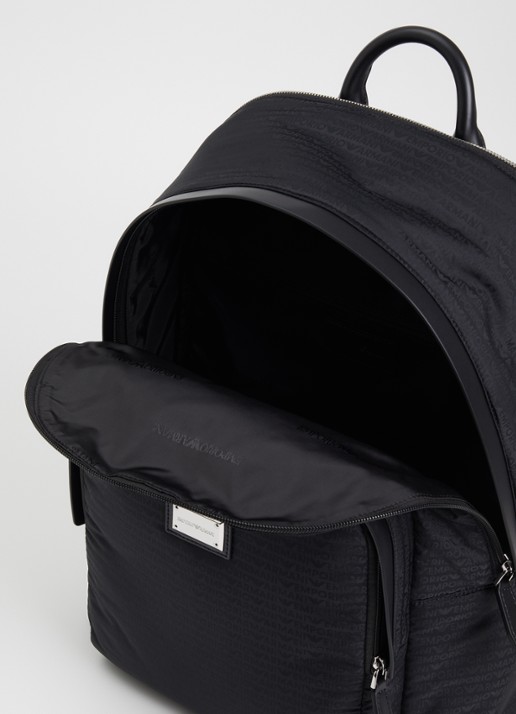 Armani Rugzak met logoprint - detail zwart