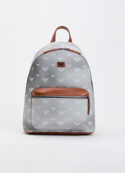 Armani Rugzak van canvas met logoprint en details van leer