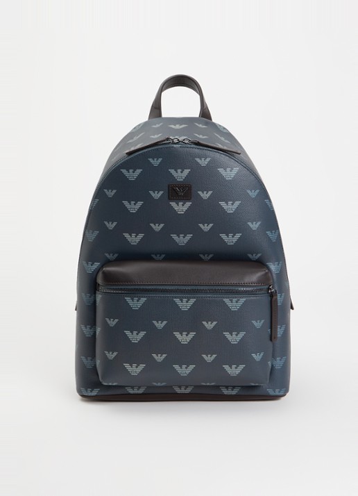 Armani Rugzak van canvas met logoprint en details van leer