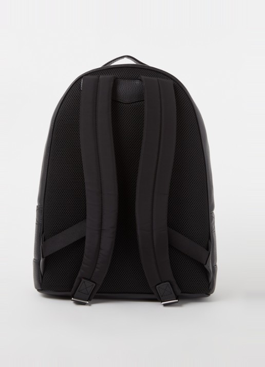 Armani Rugzak van leer met 13 inch laptopvak - achterkant zwart