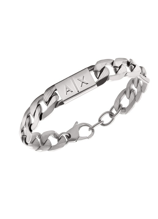 Armani Schakelarmband met logo AXG0077040 - detail 3 zilver