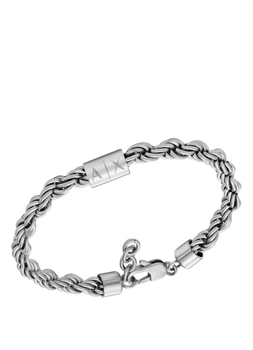 Armani Schakelarmband met logo AXG0123040 - detail 2 zilver