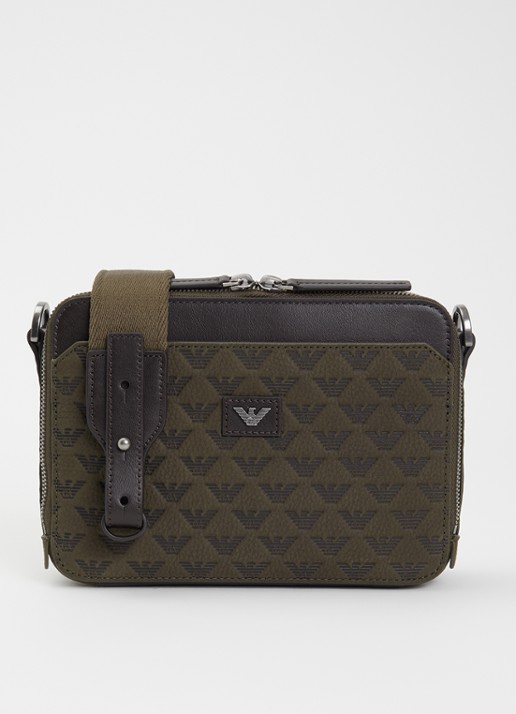 Armani Schoudertas met details van leer en logoprint