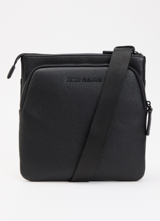 Armani Schoudertas met logo en verstelbare schouderriem - voorkant 5 zwart
