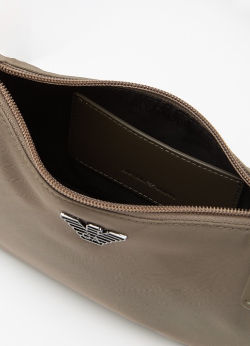 Armani Schoudertas met logo - detail bronsgroen