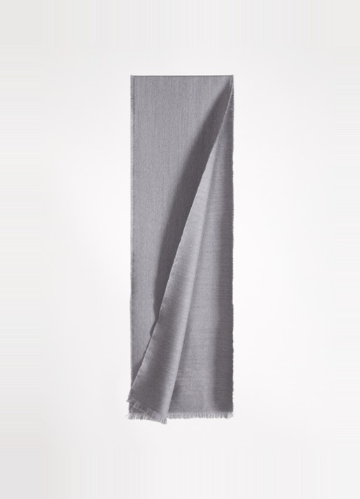 Armani Sjaal van scheerwol 180 x 26 cm - detail 2 grijs