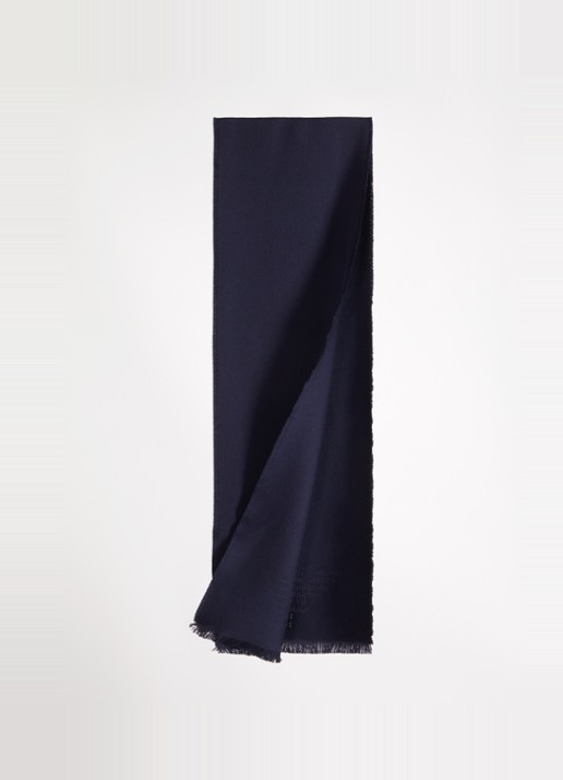 Armani Sjaal van scheerwol 180 x 26 cm - detail donkerblauw
