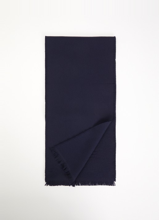Armani Sjaal van scheerwol 180 x 26 cm - voorkant 3 donkerblauw