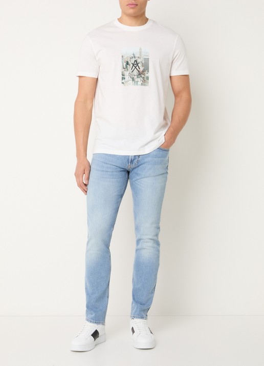 Armani Skinny jeans met lichte wassing - voorkant 2 blauwgrijs