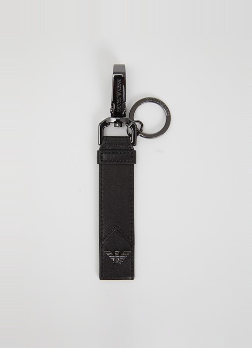 Armani Sleutelhanger van schapenleer met logo