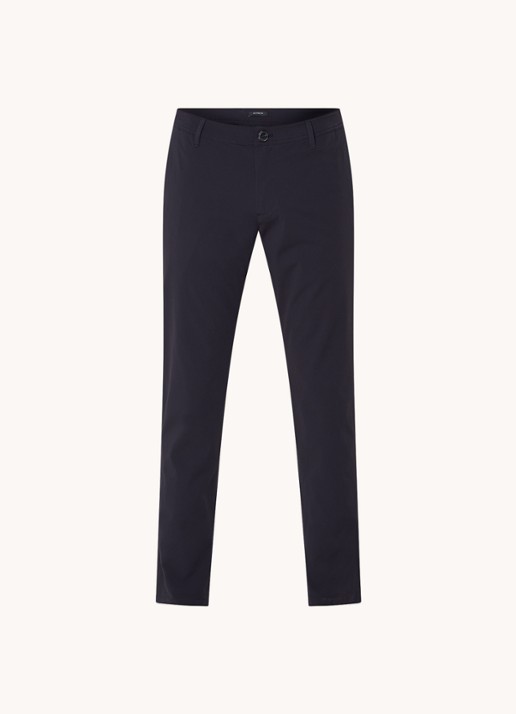 Armani Slim fit chino met stretch en steekzakken - voorkant 3 donkerblauw