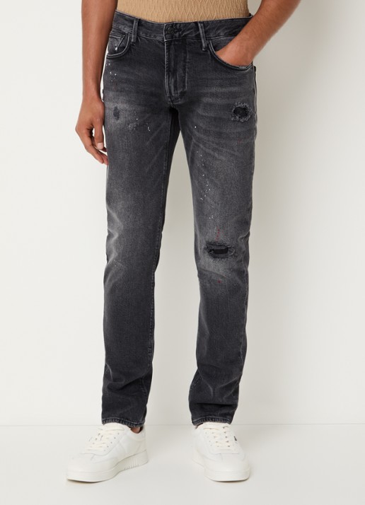 Armani Slim fit jeans met destroyed afwerking
