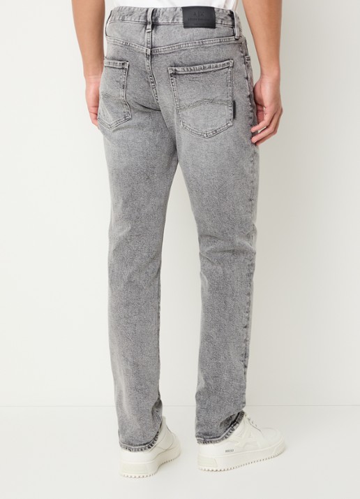Armani Slim fit jeans met donkere wassing - achterkant 3 blauwgrijs