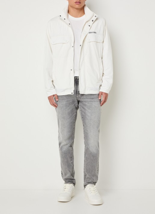 Armani Slim fit jeans met donkere wassing - voorkant 5 blauwgrijs