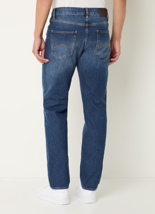 Armani Slim fit jeans met donkere wassing - achterkant indigo