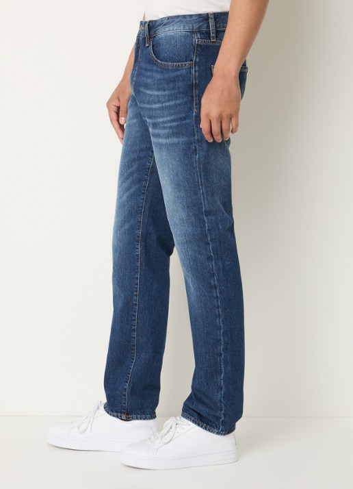 Armani Slim fit jeans met donkere wassing - detail 3 indigo