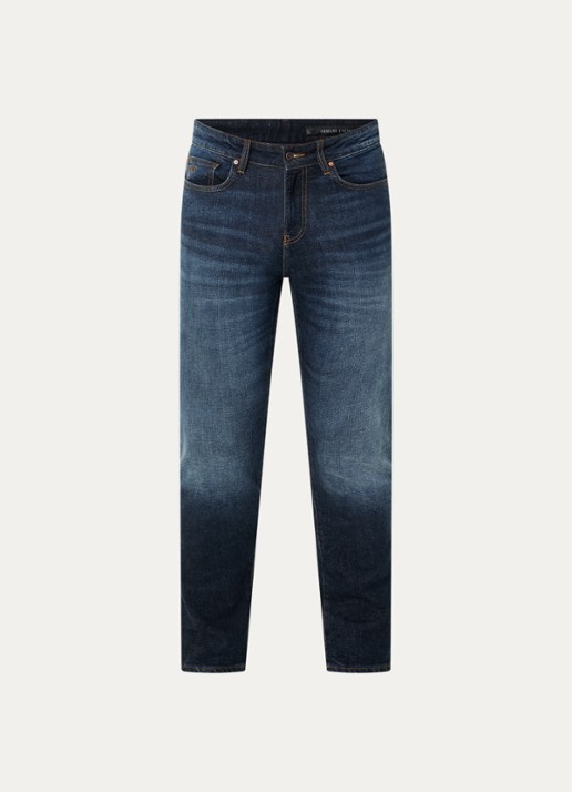 Armani Slim fit jeans met donkere wassing - voorkant 2 indigo