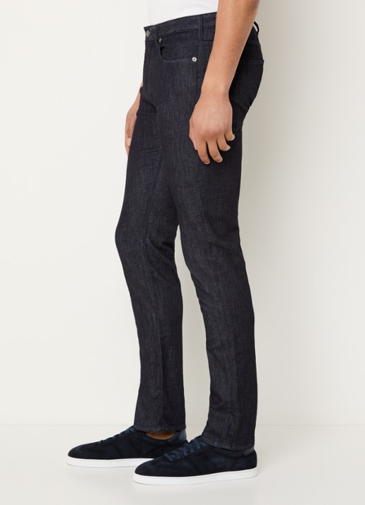 Armani Slim fit jeans met donkere wassing - detail 5 indigo