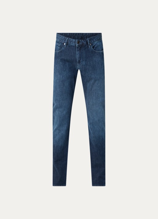 Armani Slim fit jeans met donkere wassing - voorkant 4 middengrijs