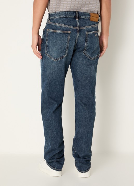 Armani Slim fit jeans met donkere wassing - achterkant 5 indigo