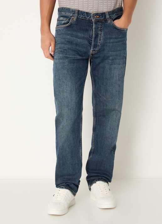 Armani Slim fit jeans met donkere wassing - detail 3 indigo