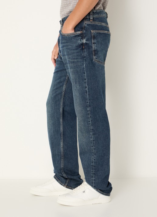 Armani Slim fit jeans met donkere wassing - detail 4 indigo