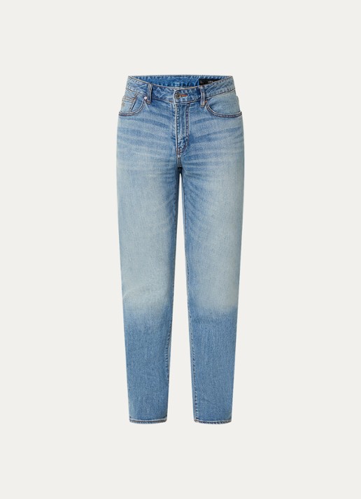 Armani Slim fit jeans met lichte wassing - voorkant 2 indigo