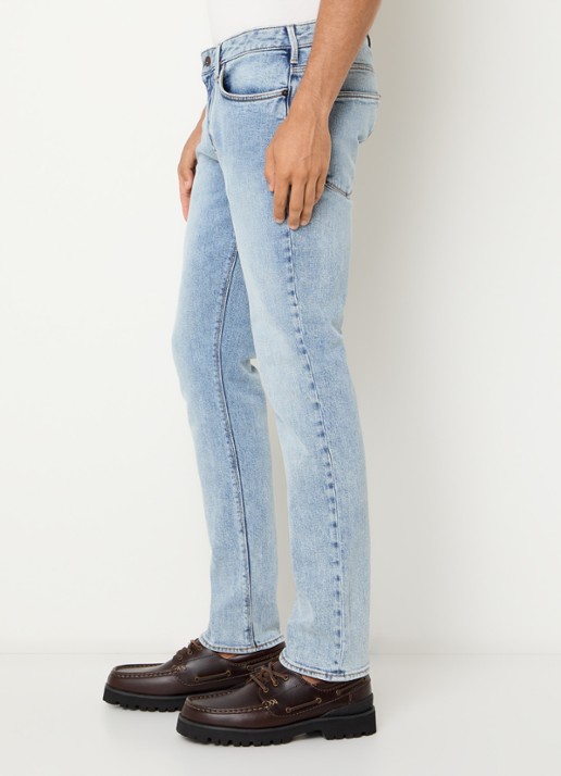 Armani Slim fit jeans met lichte wassing - detail 5 indigo