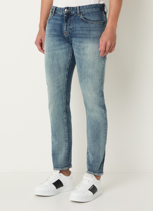 Armani Slim fit jeans met medium wassing