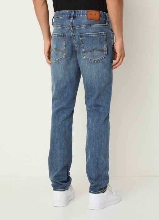 Armani Slim fit jeans met medium wassing - achterkant 3 medium blue denim-mb002