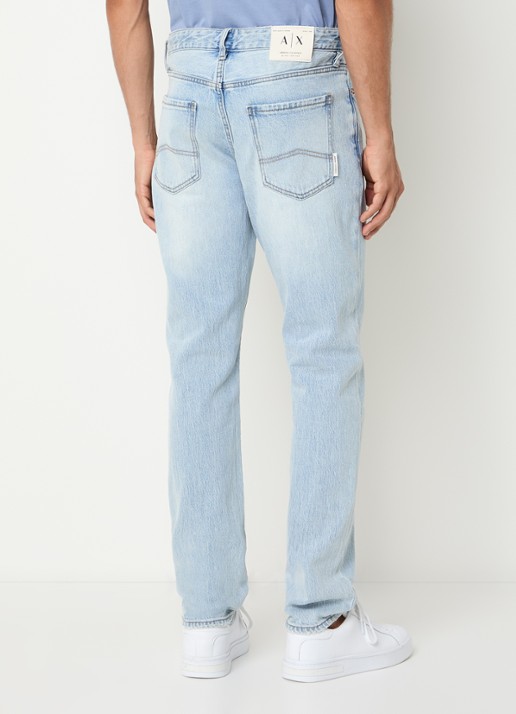 Armani Slim fit jeans met steekzakken - achterkant 3 lichtblauw