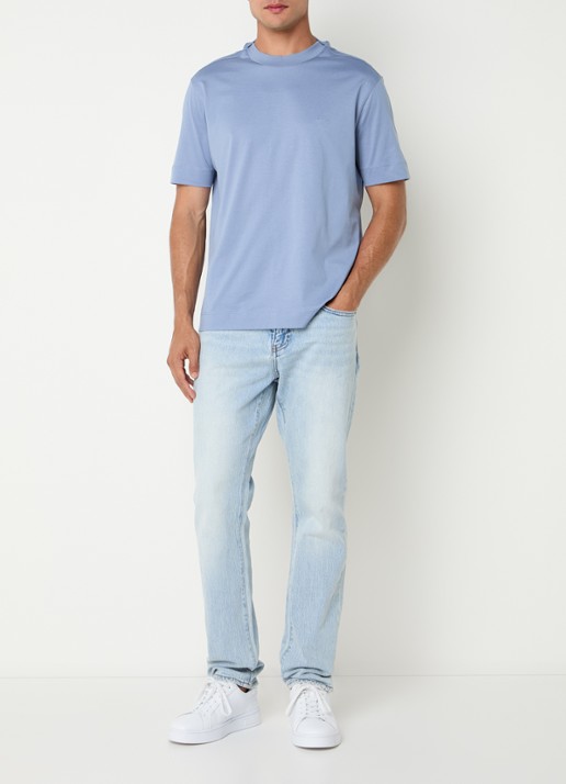 Armani Slim fit jeans met steekzakken - voorkant 2 lichtblauw