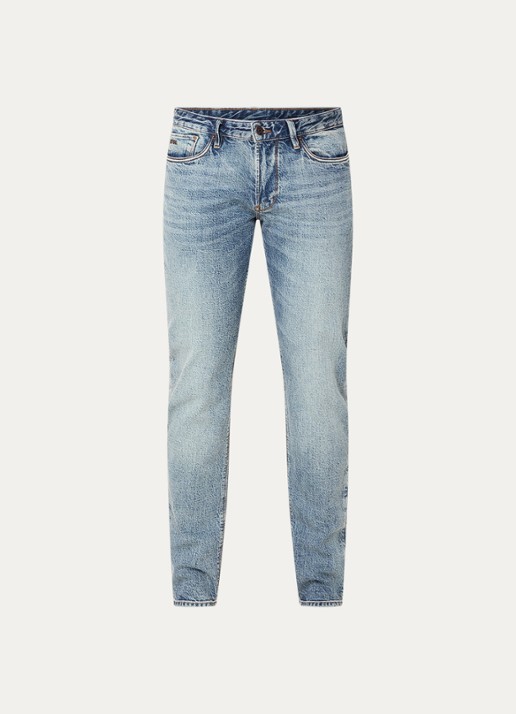 Armani Slim fit jeans met steekzakken - voorkant 3 lichtblauw