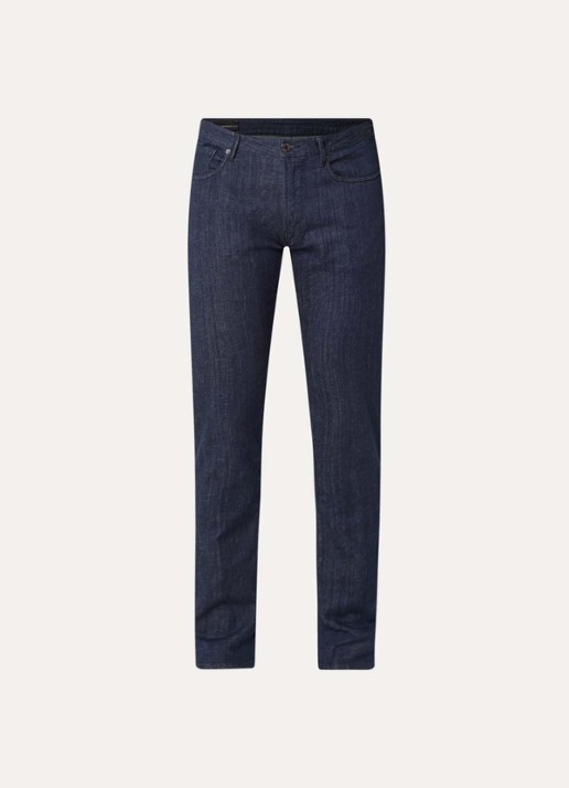 Armani Slim fit jeans met steekzakken - voorkant blauw