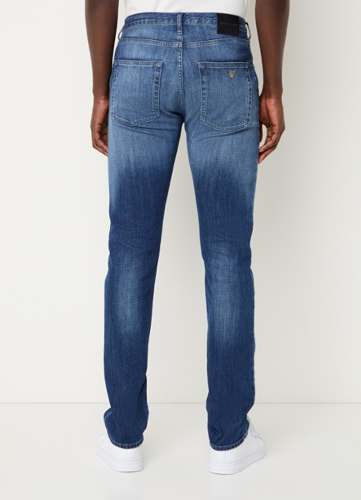 Armani Slim fit jeans met steekzakken - achterkant 5 indigo