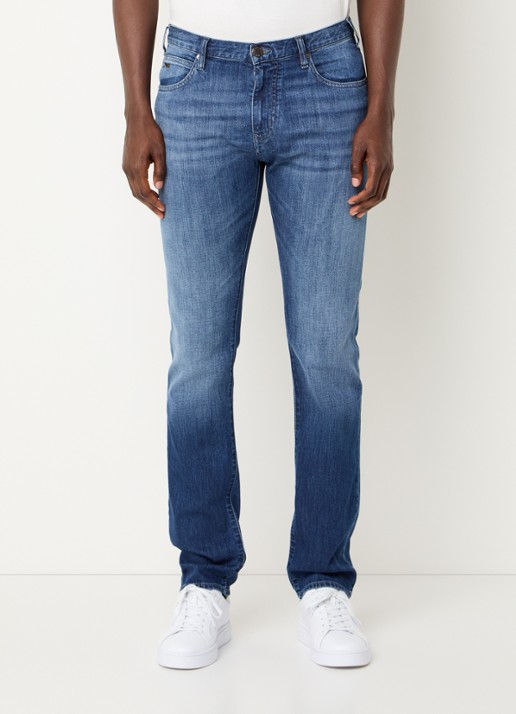 Armani Slim fit jeans met steekzakken - detail 3 indigo