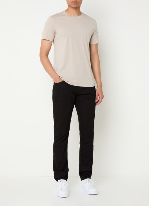 Armani Slim fit jeans met steekzakken - voorkant 2 diepzwart