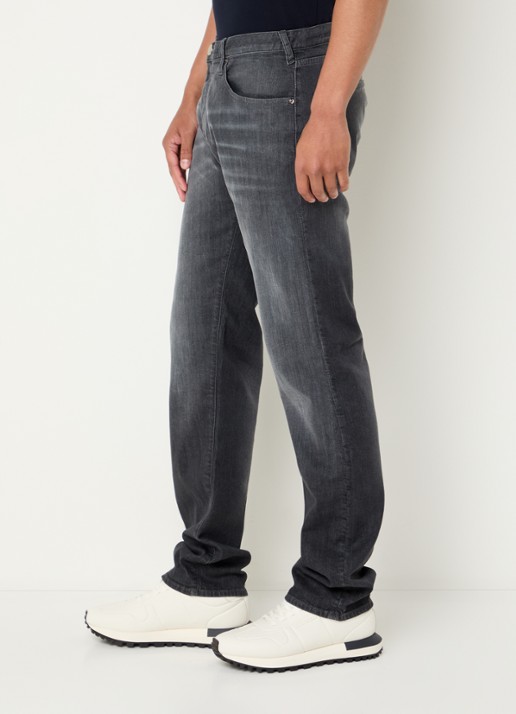 Armani Slim fit jeans met steekzakken - detail 4 grijs