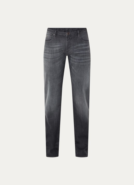 Armani Slim fit jeans met steekzakken - voorkant grijs