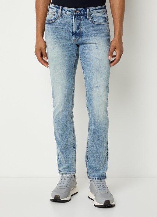 Armani Slim fit jeans met steekzakken - detail 2 turquoise