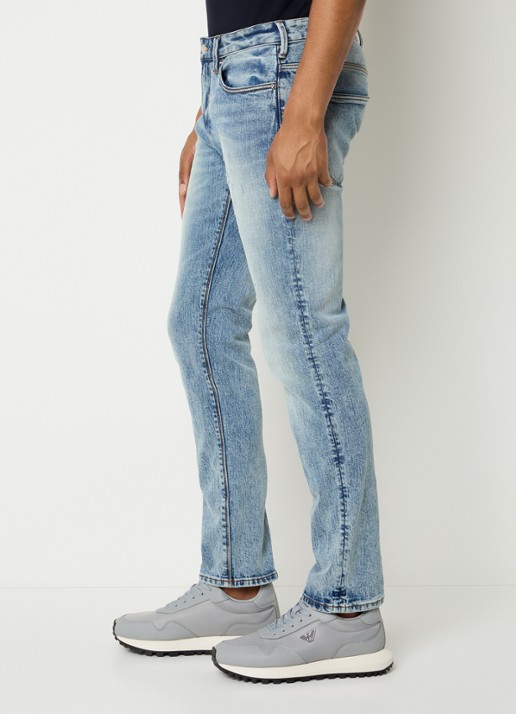 Armani Slim fit jeans met steekzakken - detail 3 turquoise