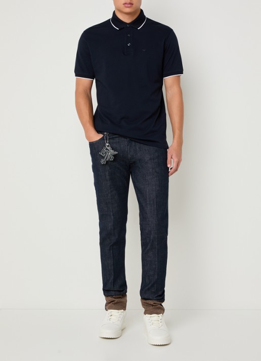 Armani Slim fit jeans met steekzakken - voorkant 5 paars
