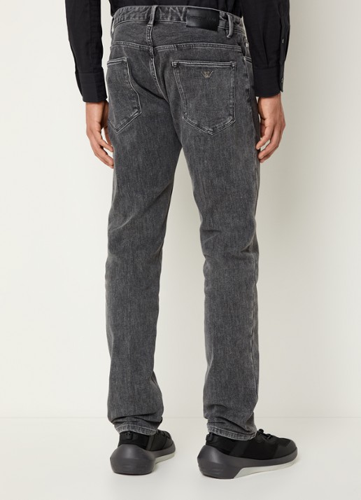 Armani Slim fit jeans met steekzakken - achterkant 3 grijsmele