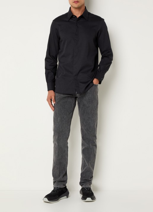 Armani Slim fit jeans met steekzakken - voorkant 2 grijsmele