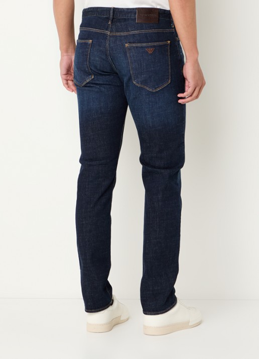 Armani Slim fit jeans met steekzakken - achterkant 3 kobaltblauw
